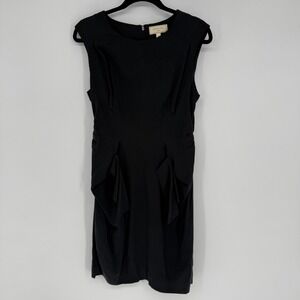ANTHROPOLOGIE MOULINETTE SOEURS BLACK SILK BLEND MIDI DRESS SIZE 8
